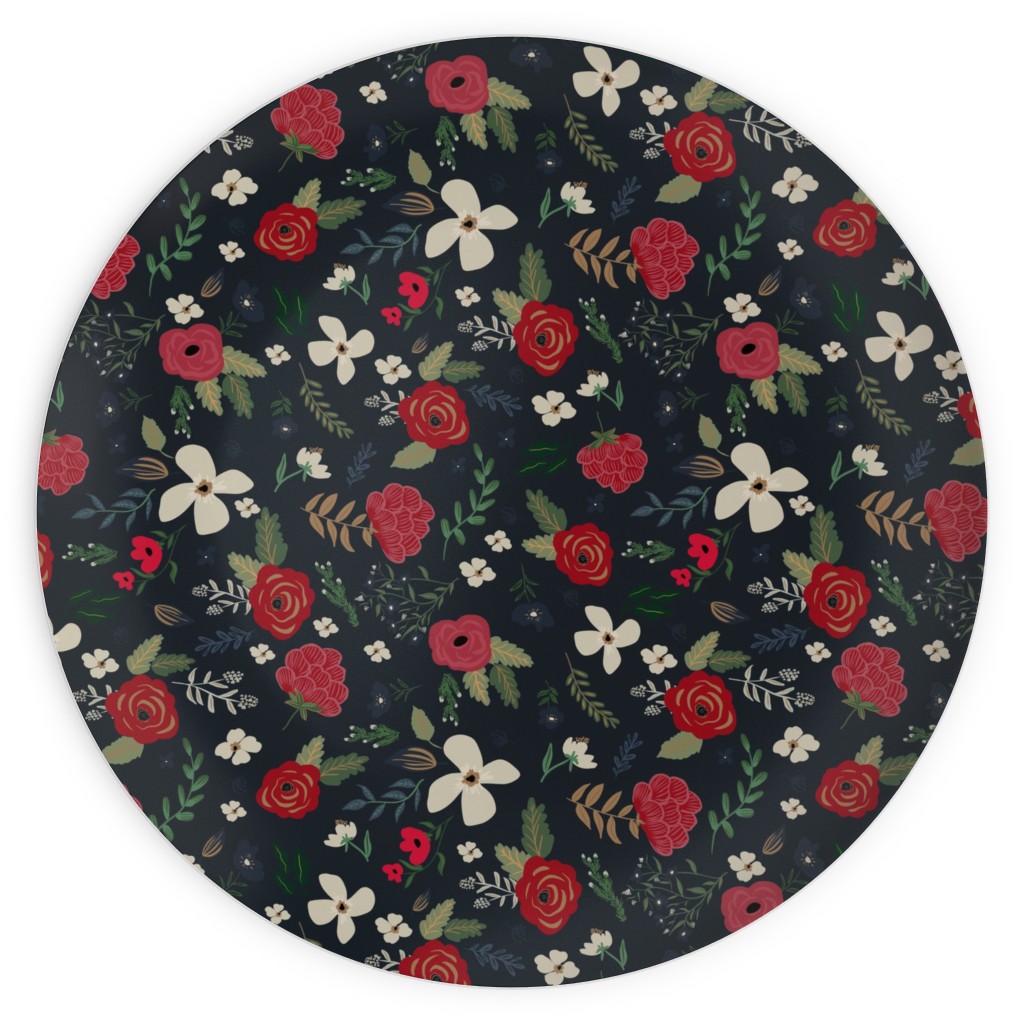 Fancy Winter - Navy Background Plates, 10x10, Black, Black