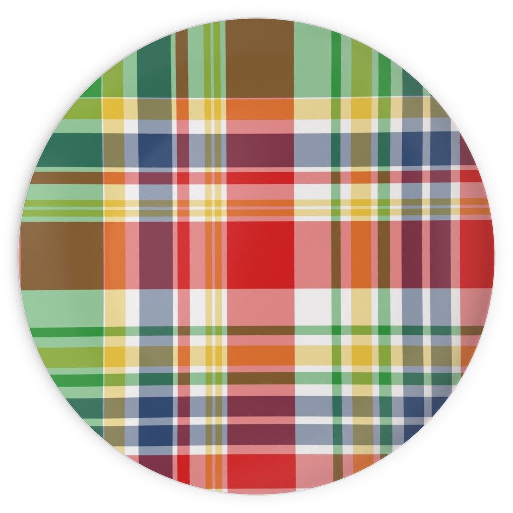 Plaid - Multi Bright Plates, 10x10, Multicolor
