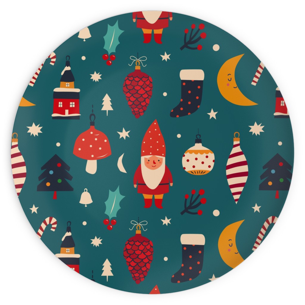 Fun Holiday Pattern - Multi Plates, 10x10, Multicolor