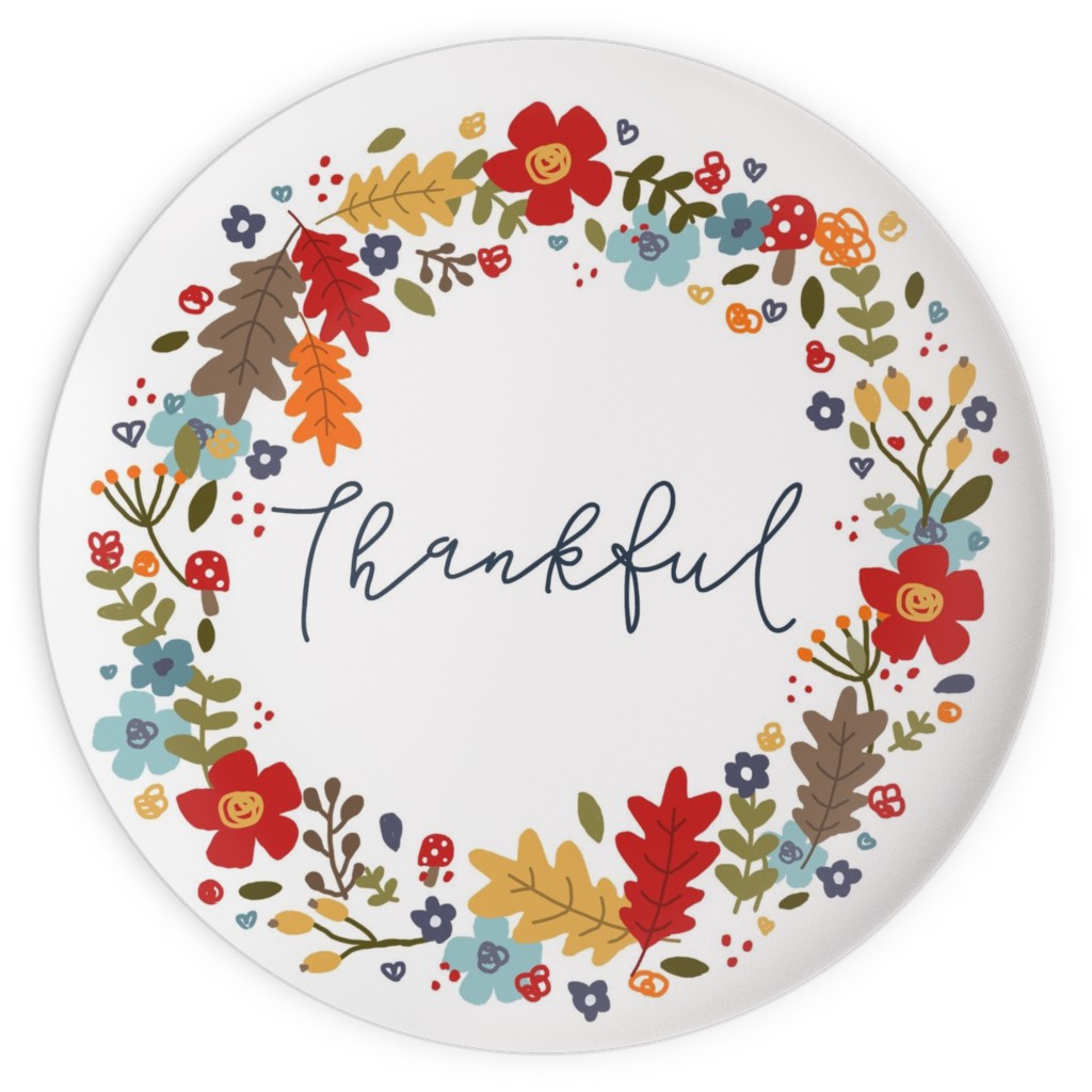 Thankful Wreath - Multi Plates, 10x10, Multicolor