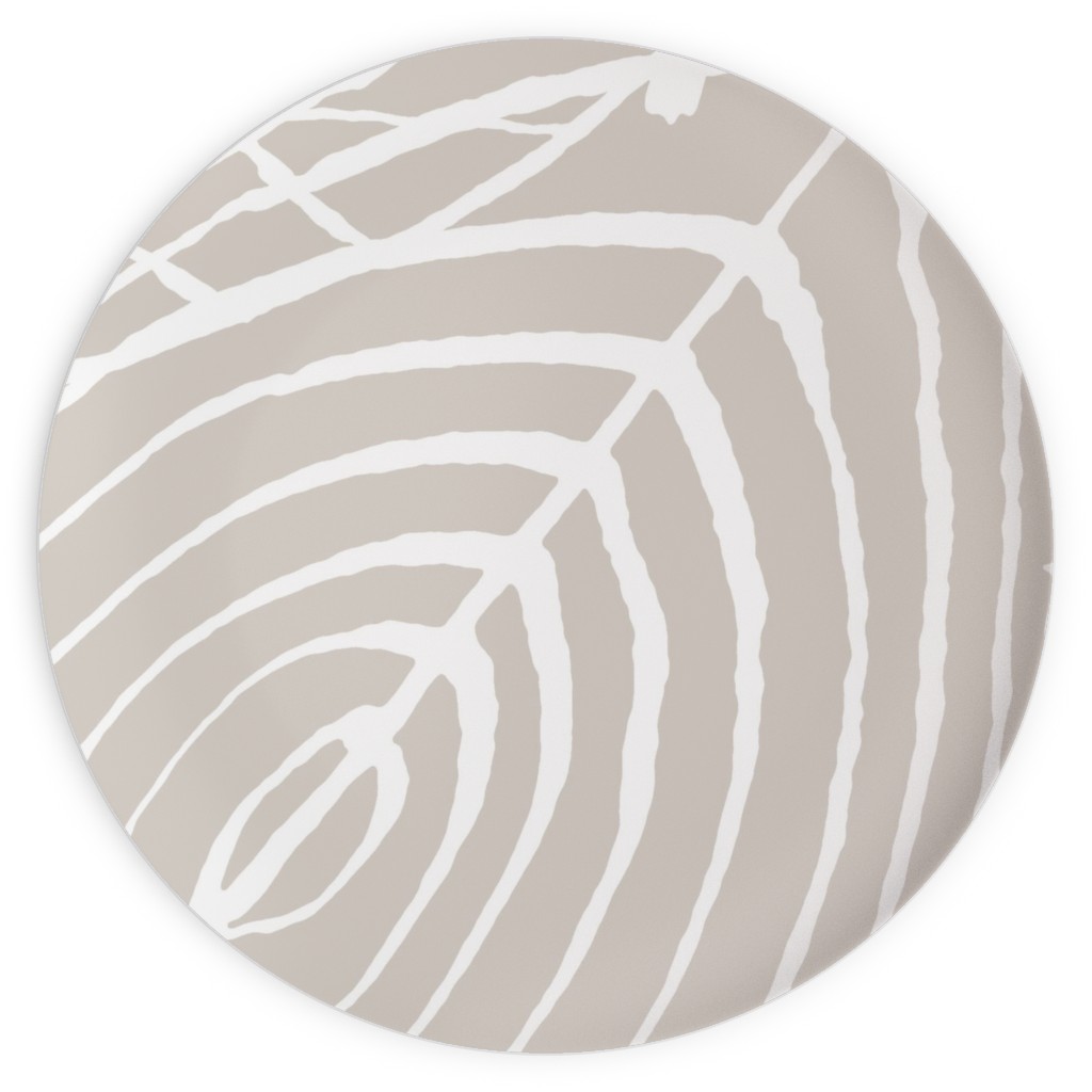 Leaves - Greige Plates, 10x10, Beige