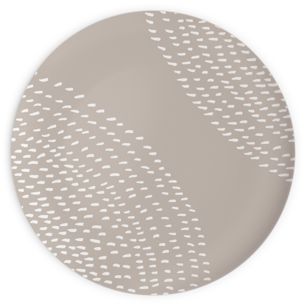 Stripy Boho Drop Plates, 10x10, Beige