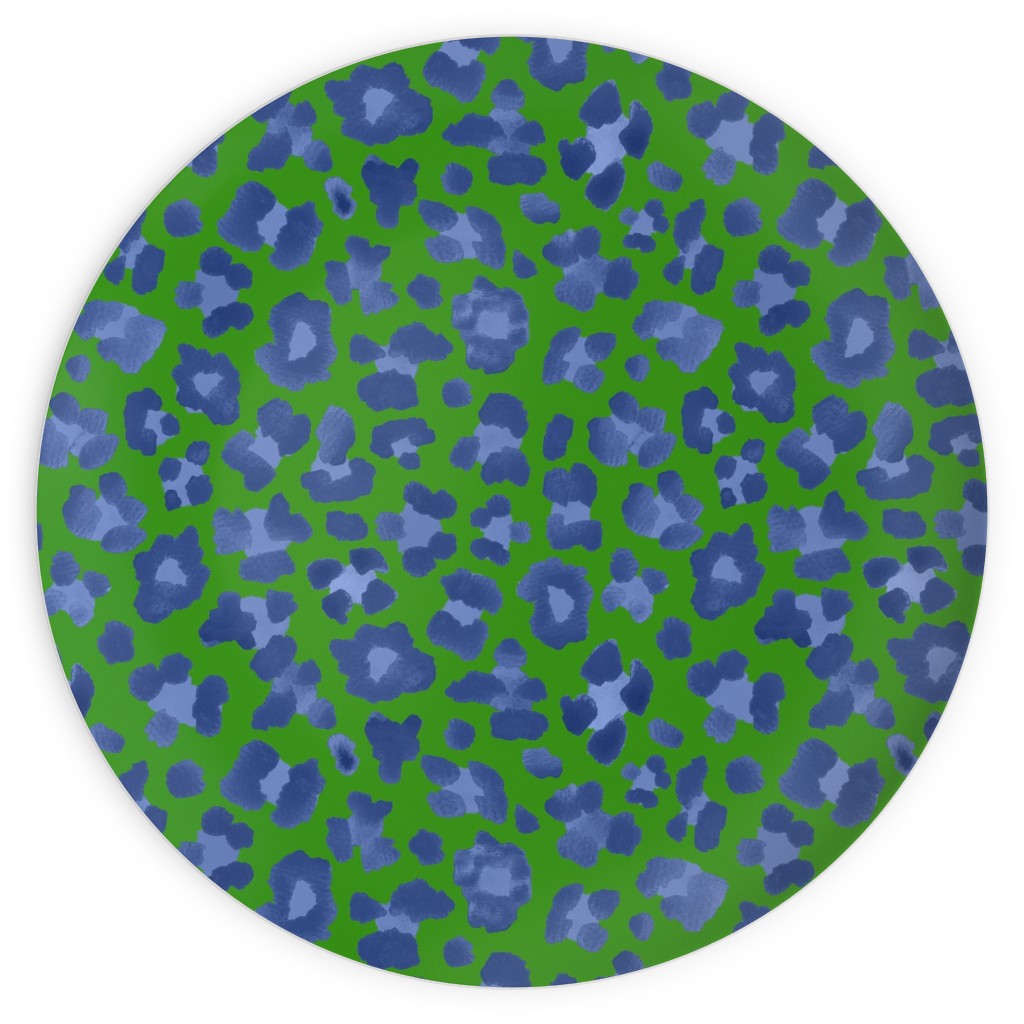 Leopard Print Plates, 10x10, Green, Avocado