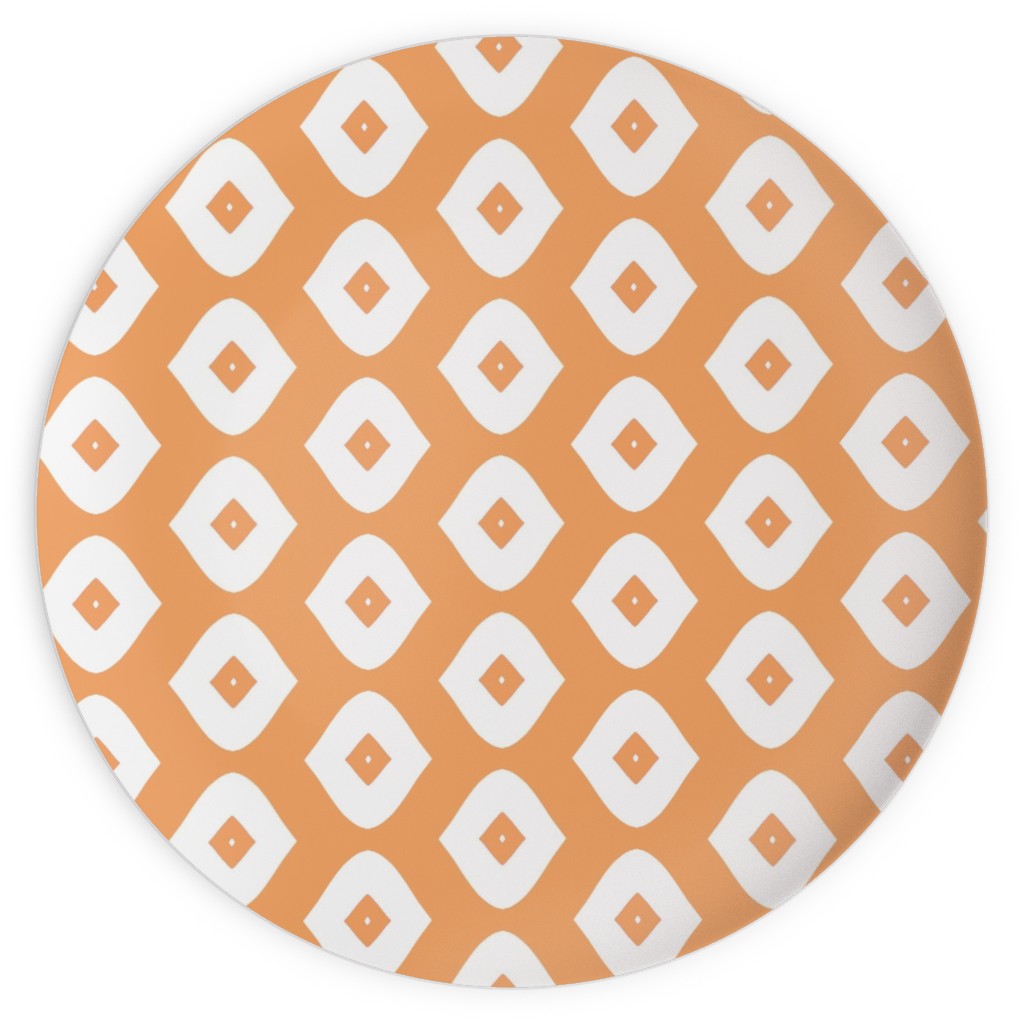 Diamond Girl - Orange Plates, 10x10, Orange, Orange