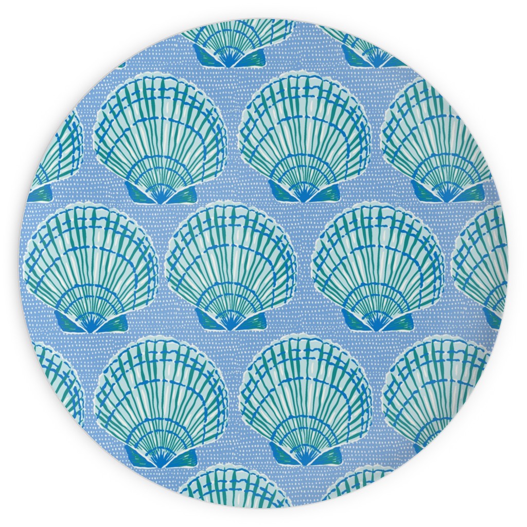 Clams - Blue Plates, 10x10, Blue