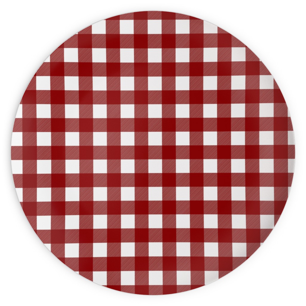 Traditional Red Buffalo Plaid Plates, 10x10, Red