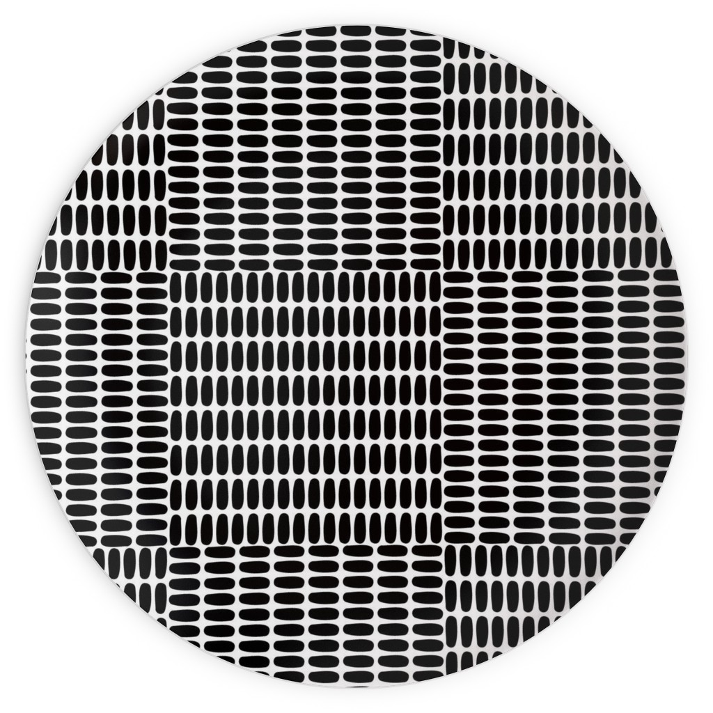 Basketweave - Neutral Plates, 10x10, Black