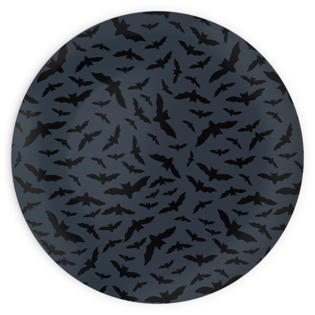 Halloween Bats - Black Plates, 10x10, Black