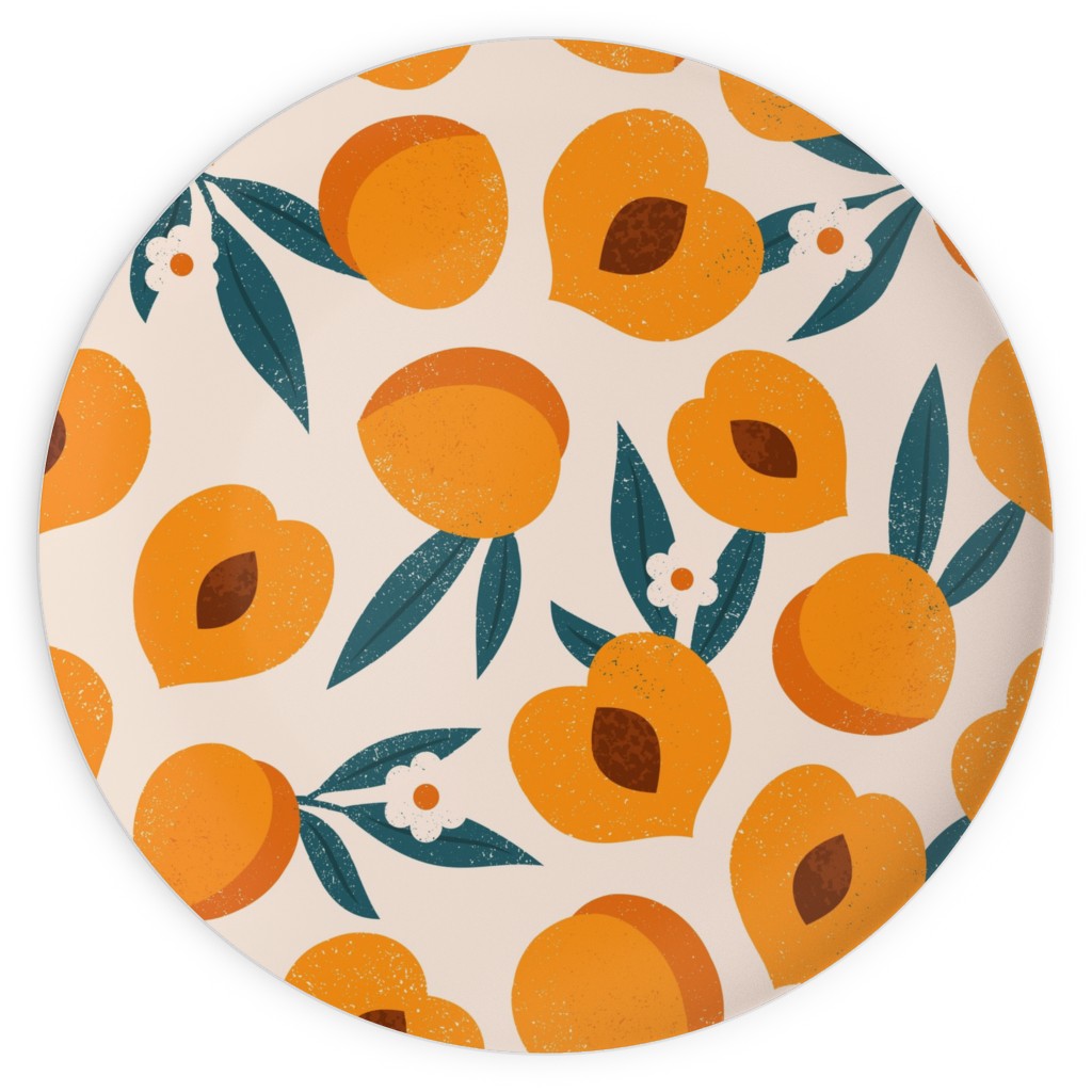 Summer Peches - Orange Plates, 10x10, Orange