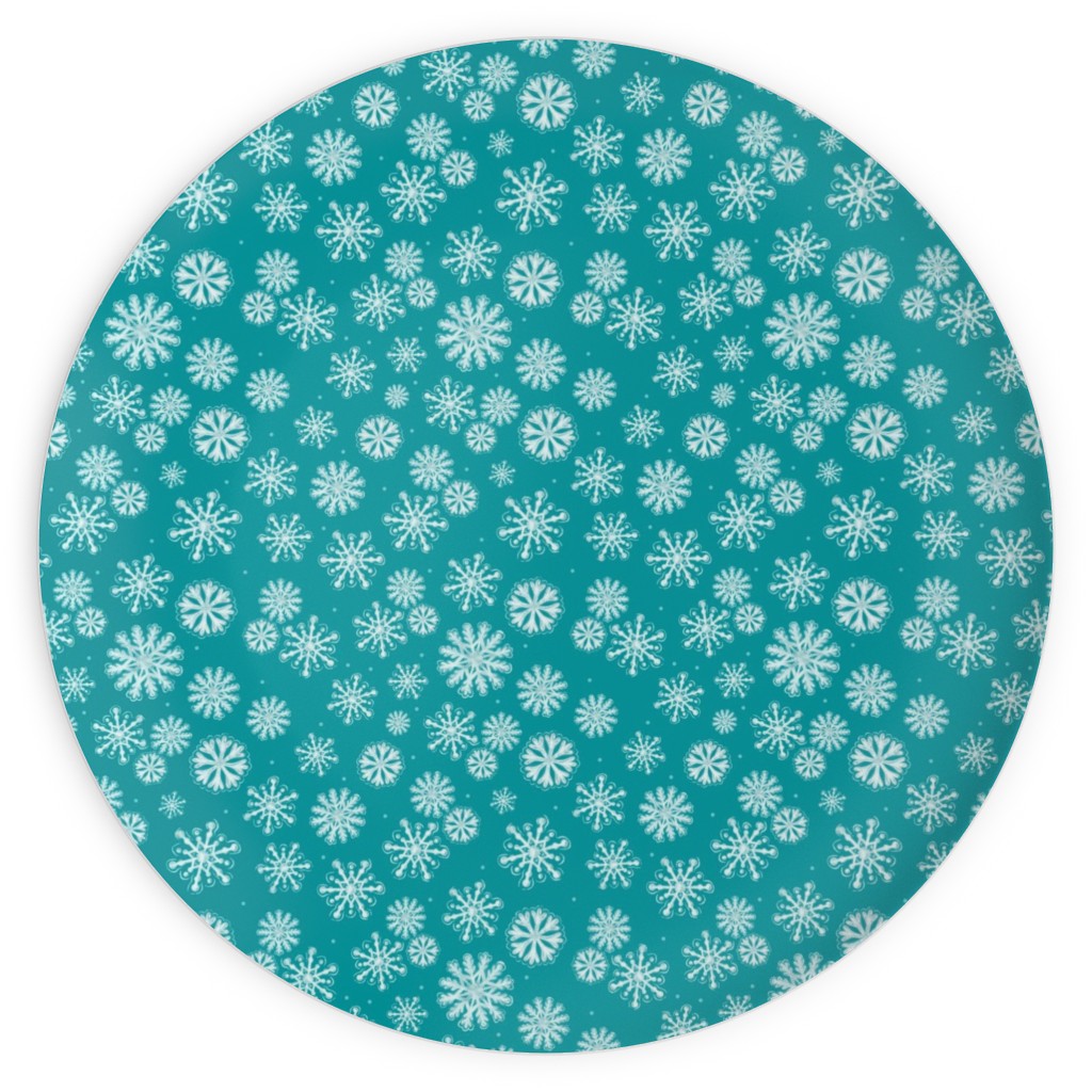 Let It Snow Snowflakes - Blue Plates, 10x10, Blue, True Blue