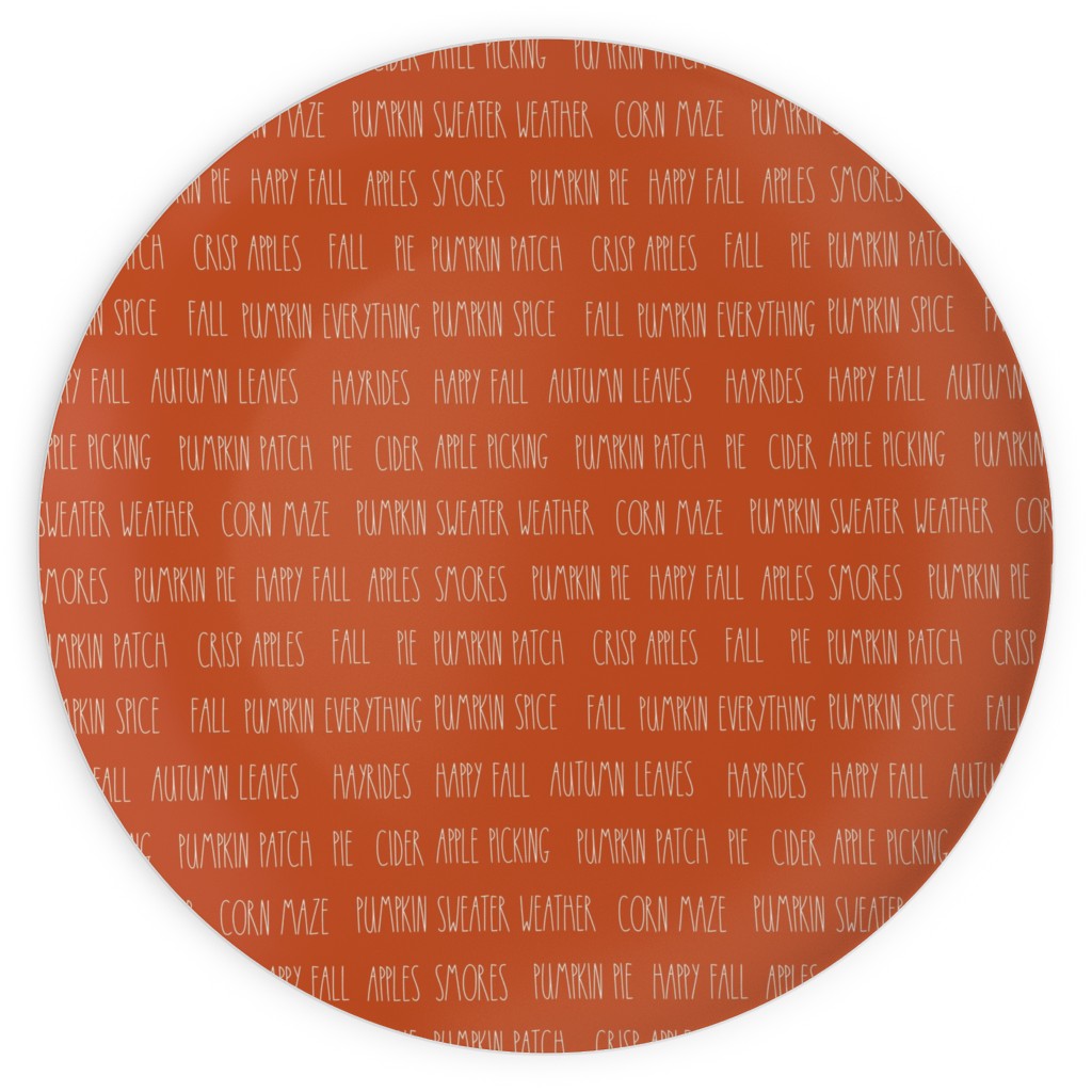 Fall Typography - Orange Plates, 10x10, Orange