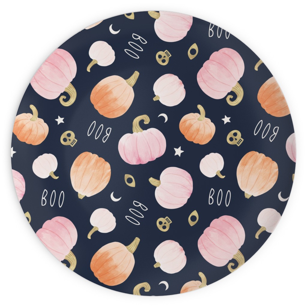 Pastel Pumpkins Halloween Party Boo Plates, 10x10, Orange