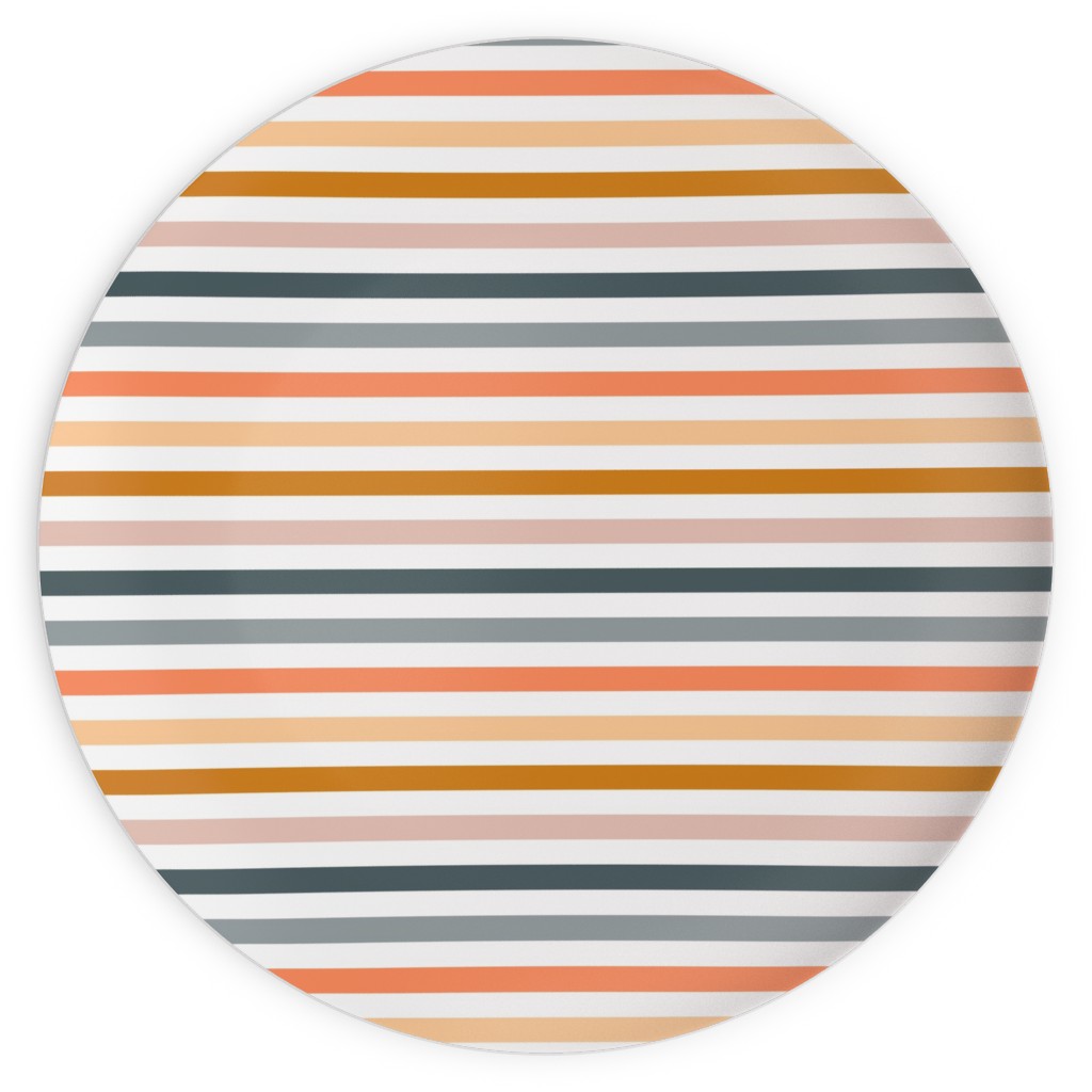 Multicolor Stripes - Warm Plates, 10x10, Multicolor
