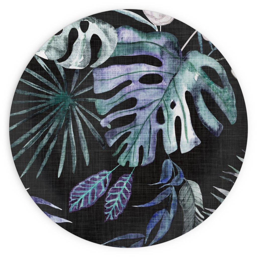 Phantasmagorial Jungle Plates, 10x10, Black, Black