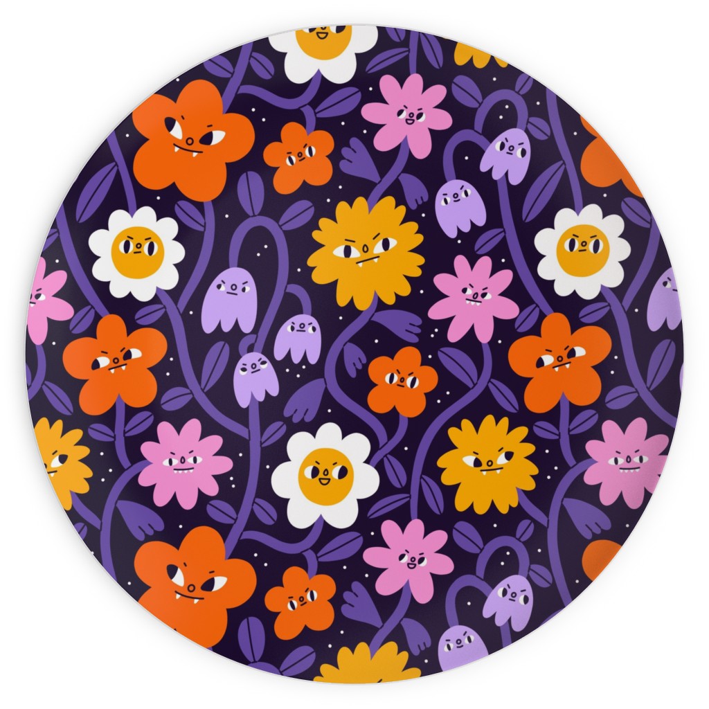 Extremely Wicked, Evil and Vile Halloween Garden - Purple Plates, 10x10, Purple