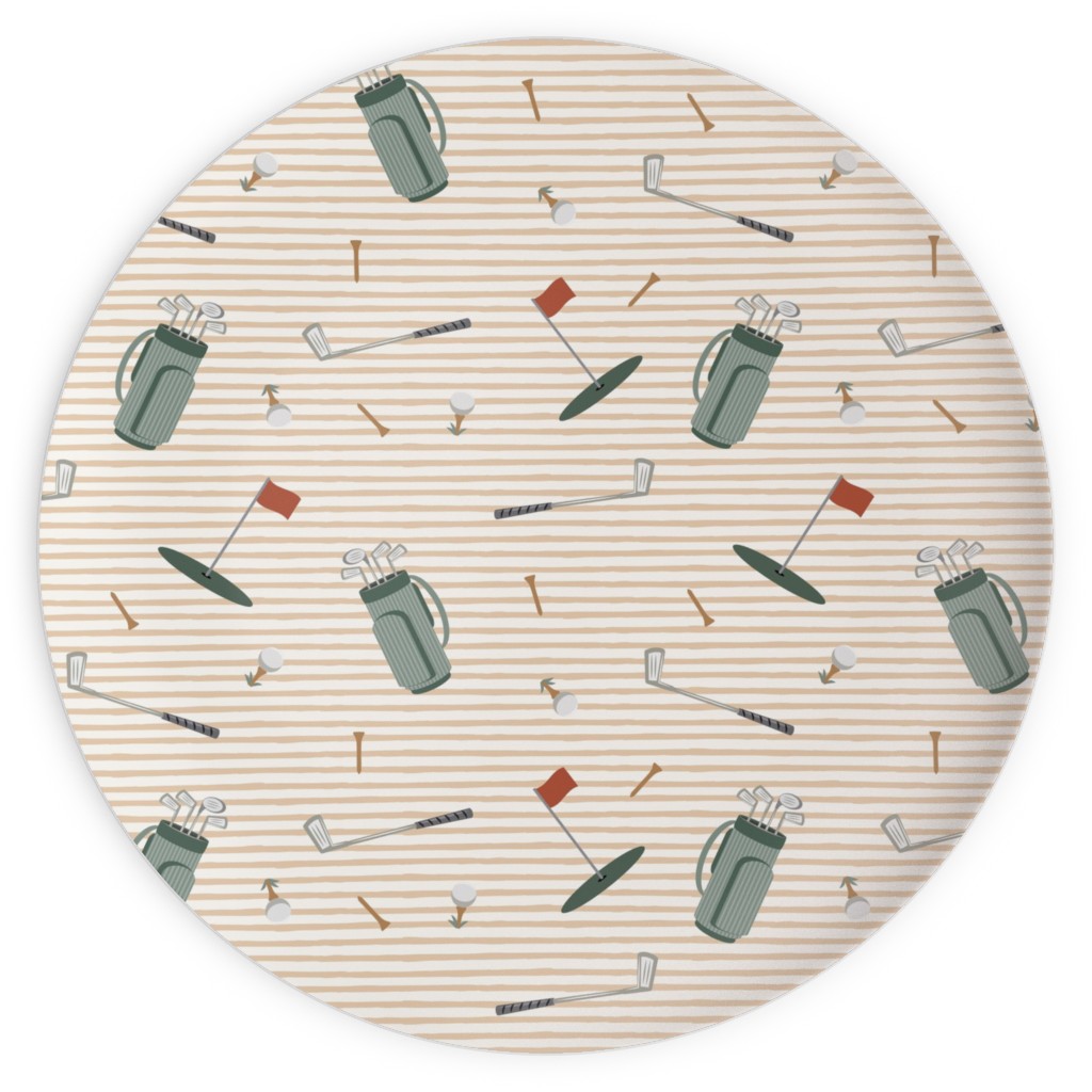 Tee Time - Neutral Plates, 10x10, Beige, Pearl