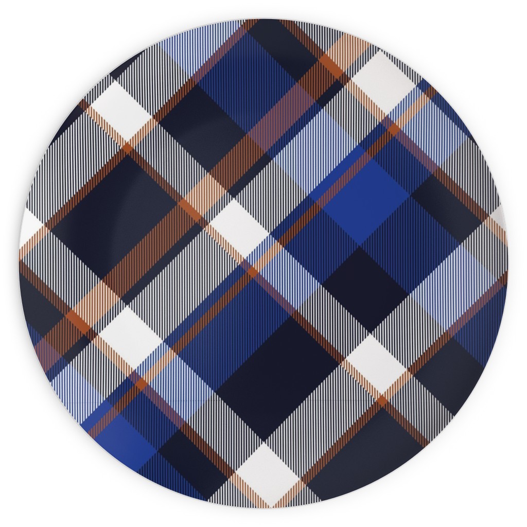 Cora's Plaid - Blue Plates, 10x10, Blue, True Blue