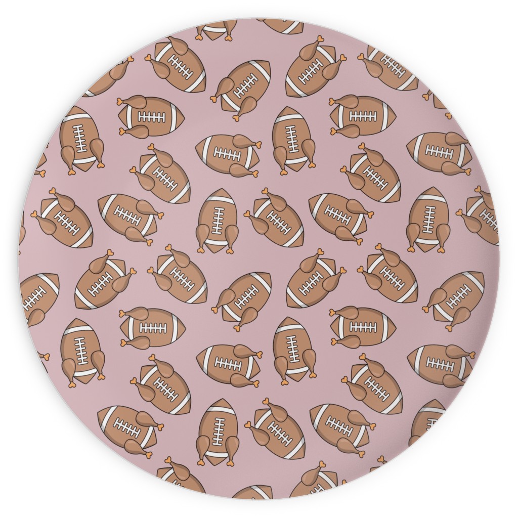 Turkey Football Plates, 10x10, Orange, Rye