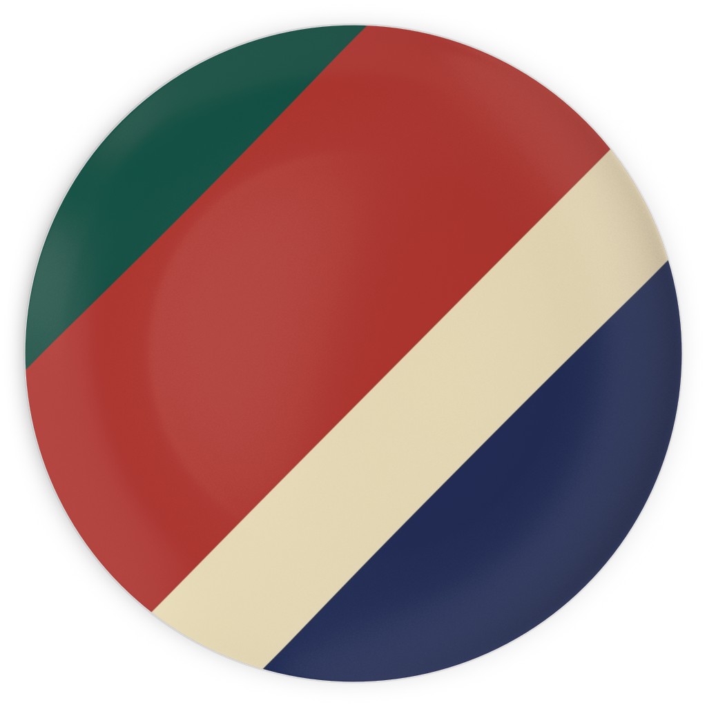 Camping Stripe Diagonal - Multi Plates, 10x10, Multicolor