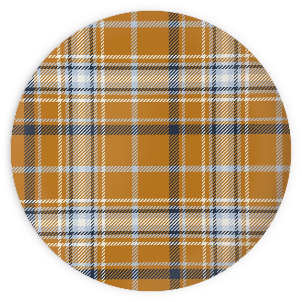 Desert Sun Plaid - Orange Plates, 10x10, Orange