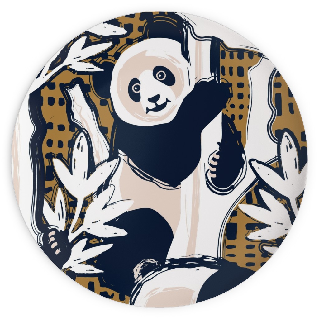 Lazy Pandas - Neutral Plates, 10x10, Brown, Brown