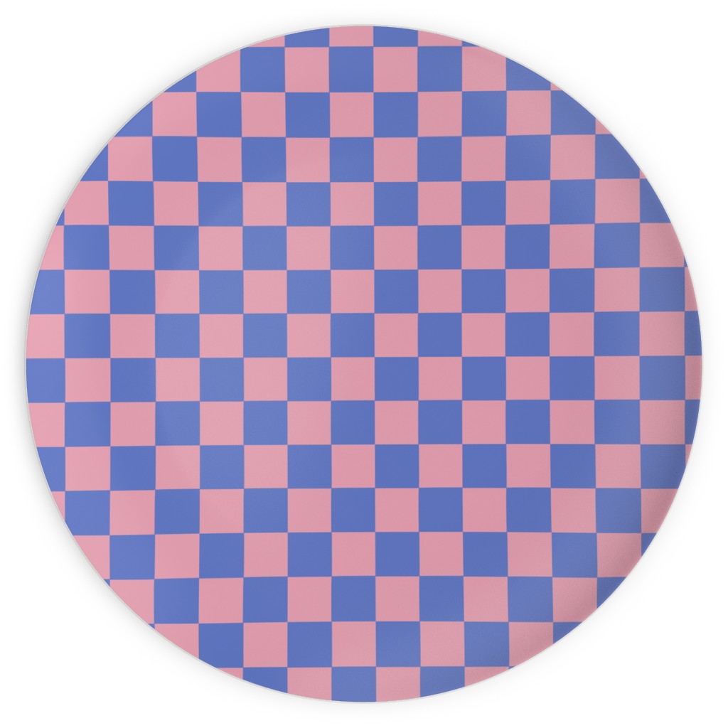 Fun Checkers - Pink and Purple Plates, 10x10, Pink