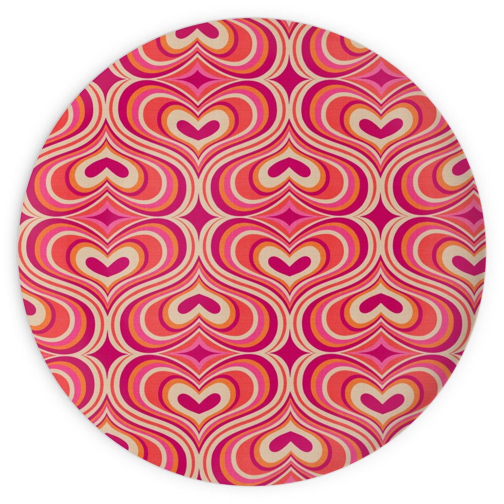 I Think I Love You - Red Plates, 10x10, Red, Red