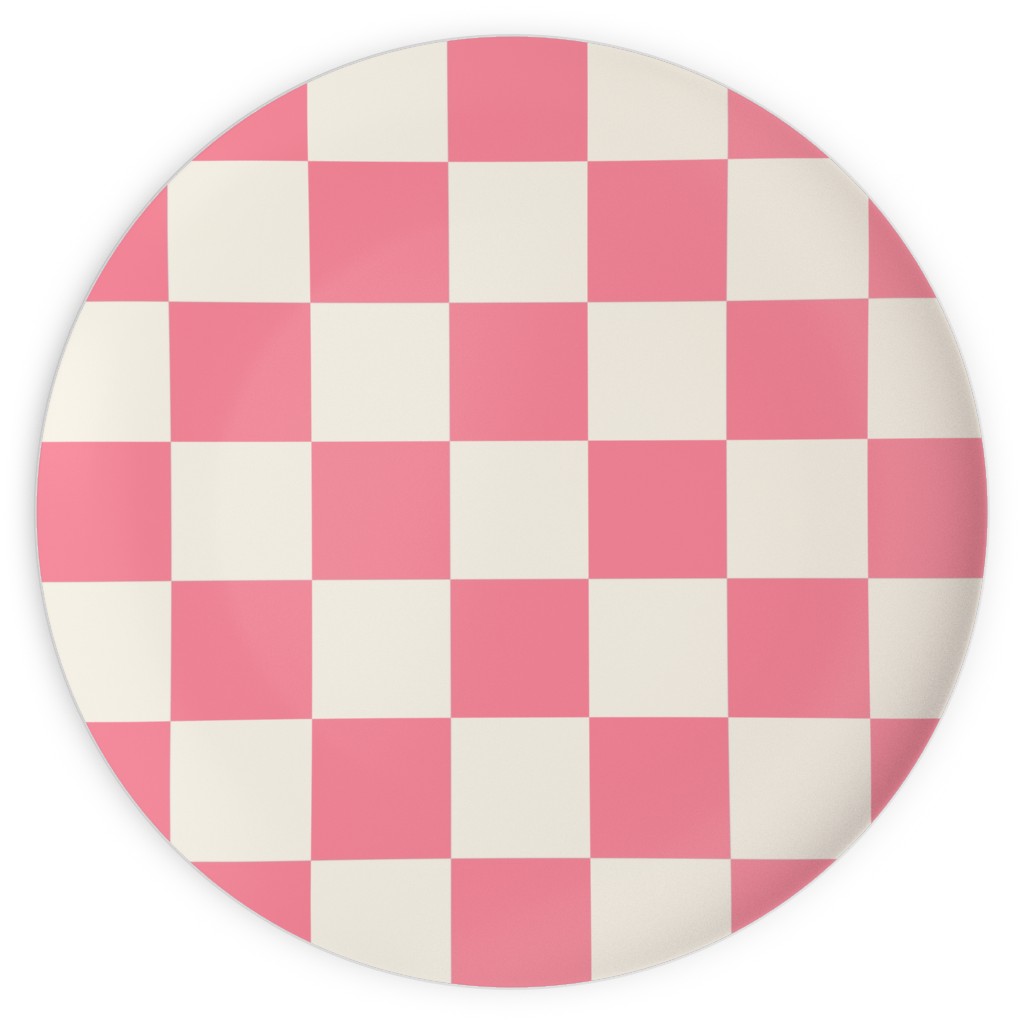 Checkered Pattern - Pink Plates, 10x10, Pink