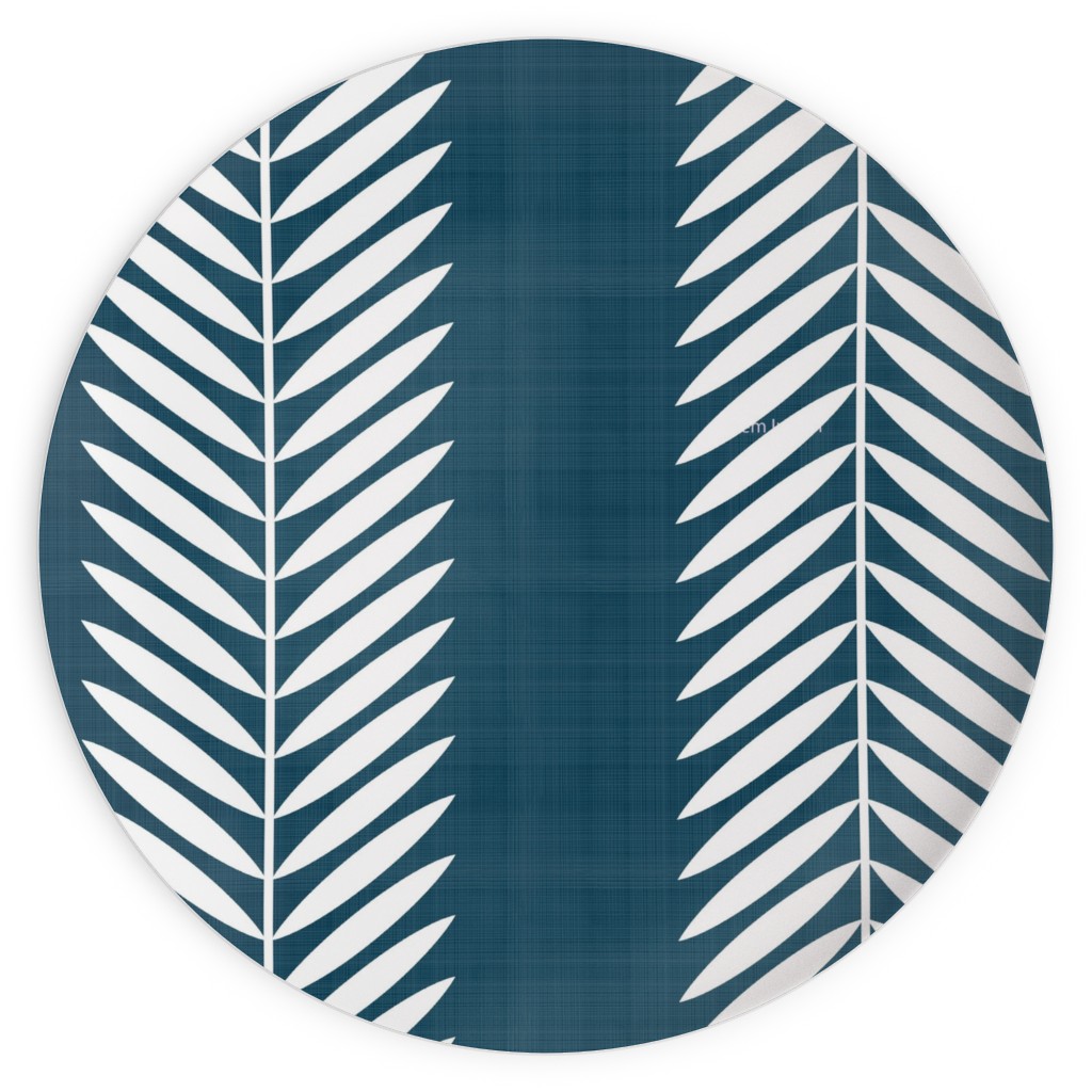 Laurel Leaf Stripe Plates, 10x10, Blue