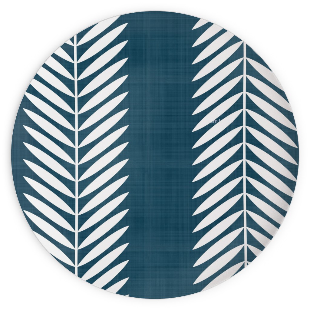 Laurel Leaf Stripe Plates, 10x10, Blue, Lake