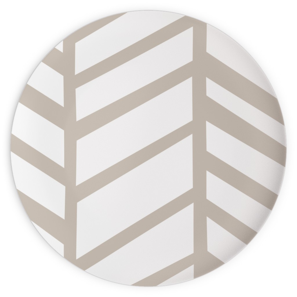 Herringbone Tender Shoots Plates, 10x10, Beige, Wheat