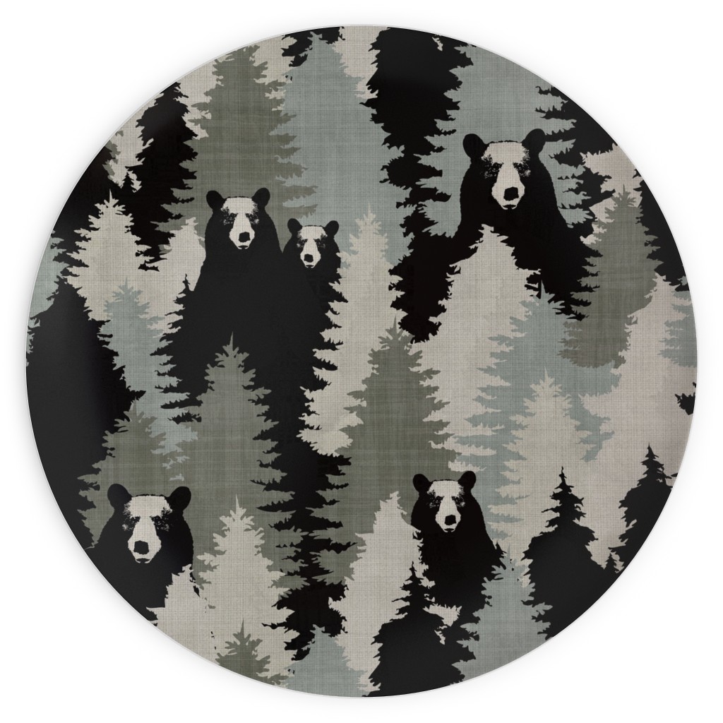 Bears Texture - Green Plates, 10x10, Green, Classic Green