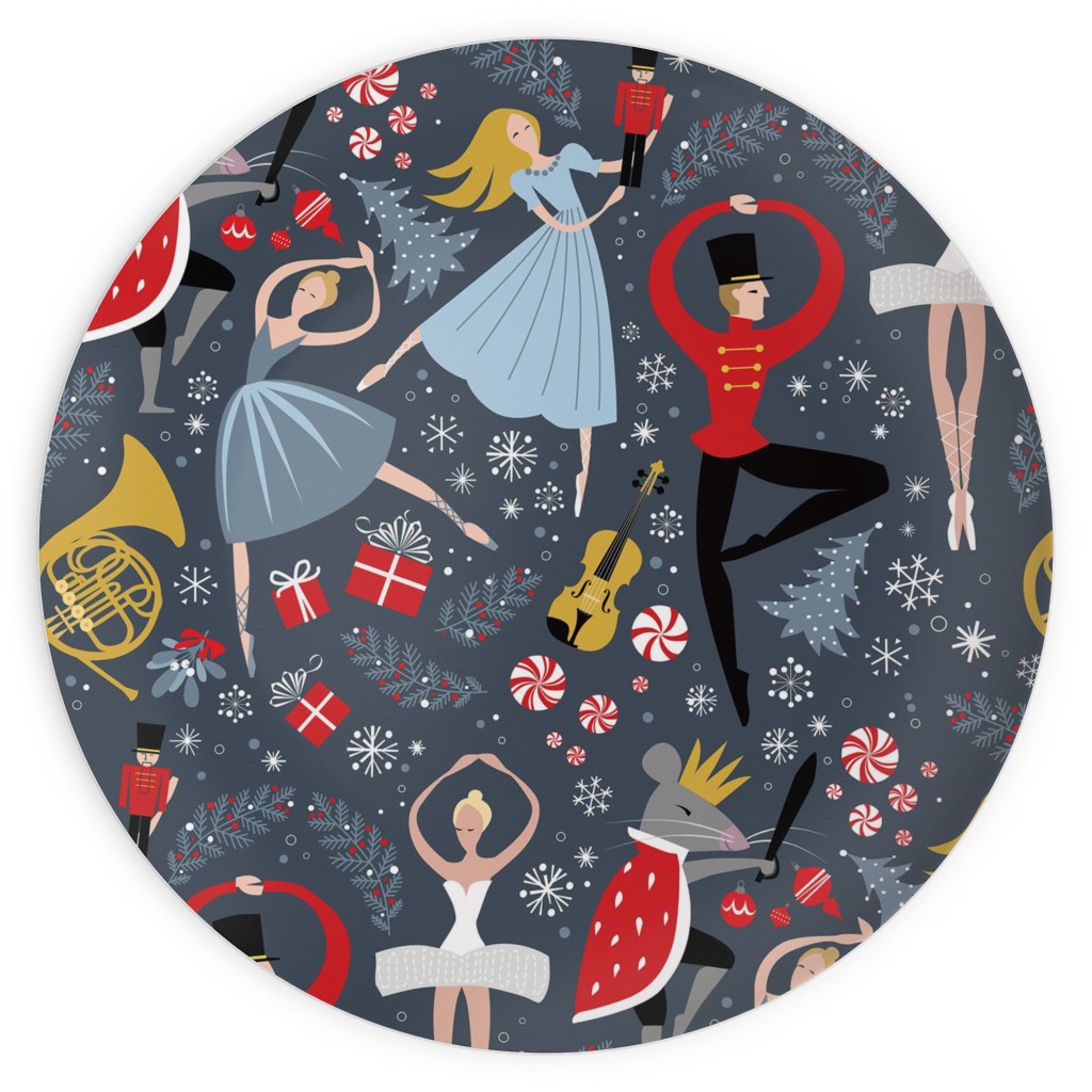 Clara's Nutcracker Ballet Plates, 10x10, Multicolor