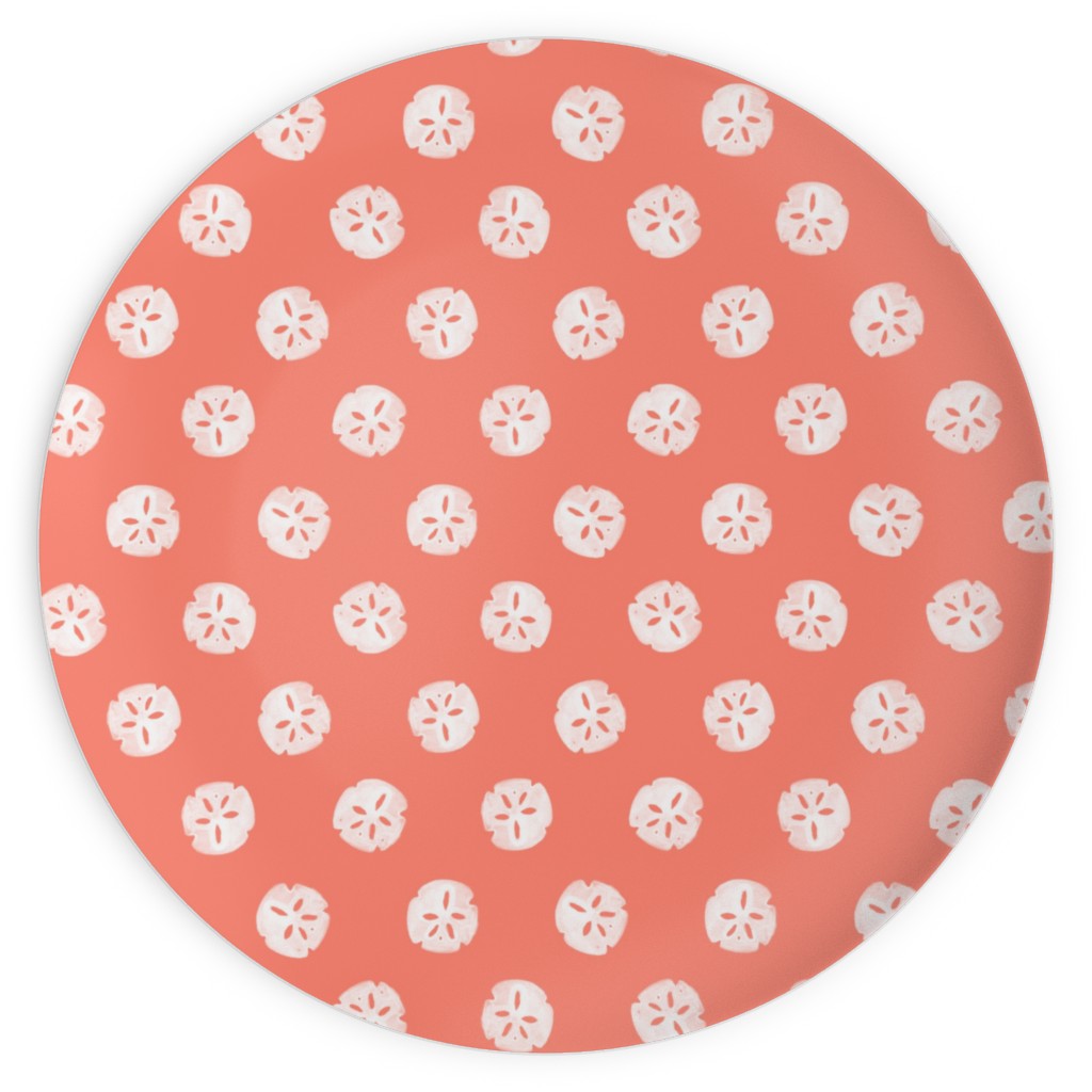 Sand Dollars - Coral Plates, 10x10, Orange, Orange
