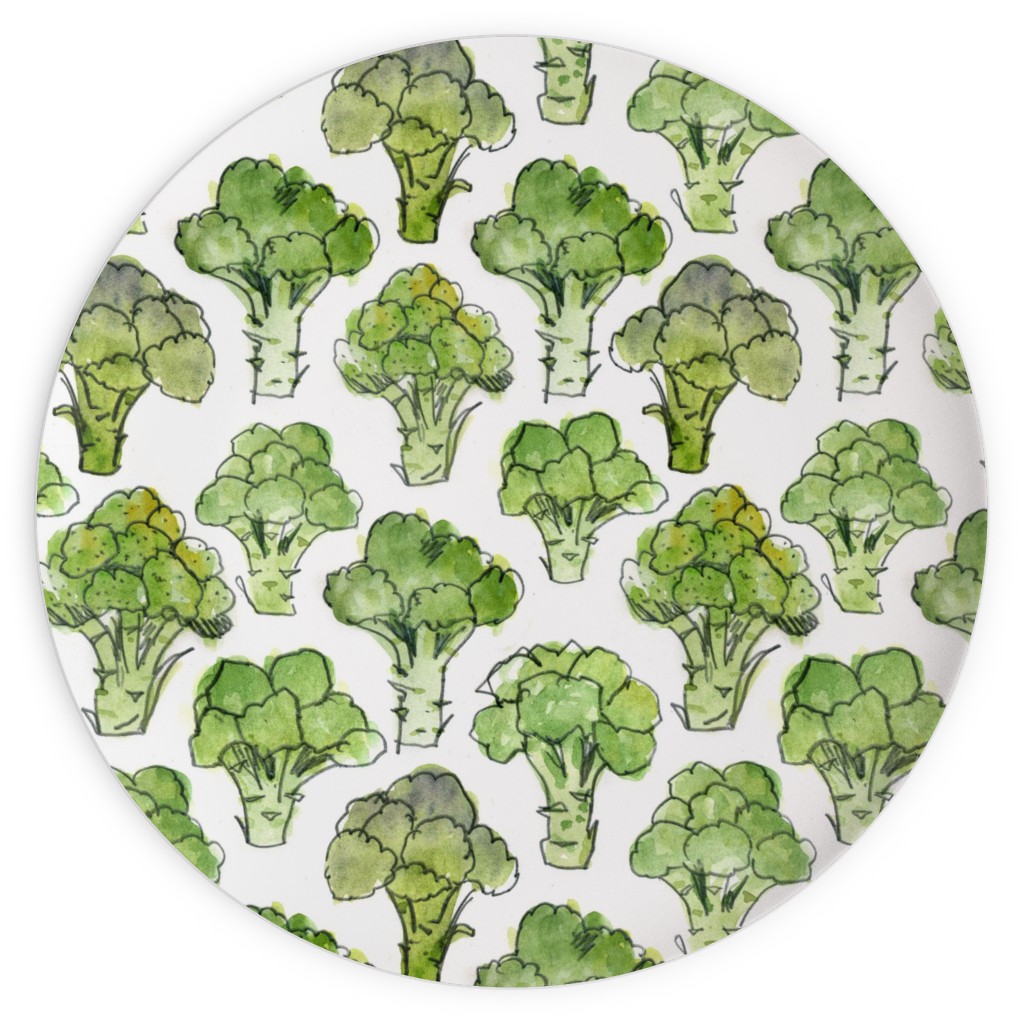 Broccoli - Green Plates, 10x10, Green
