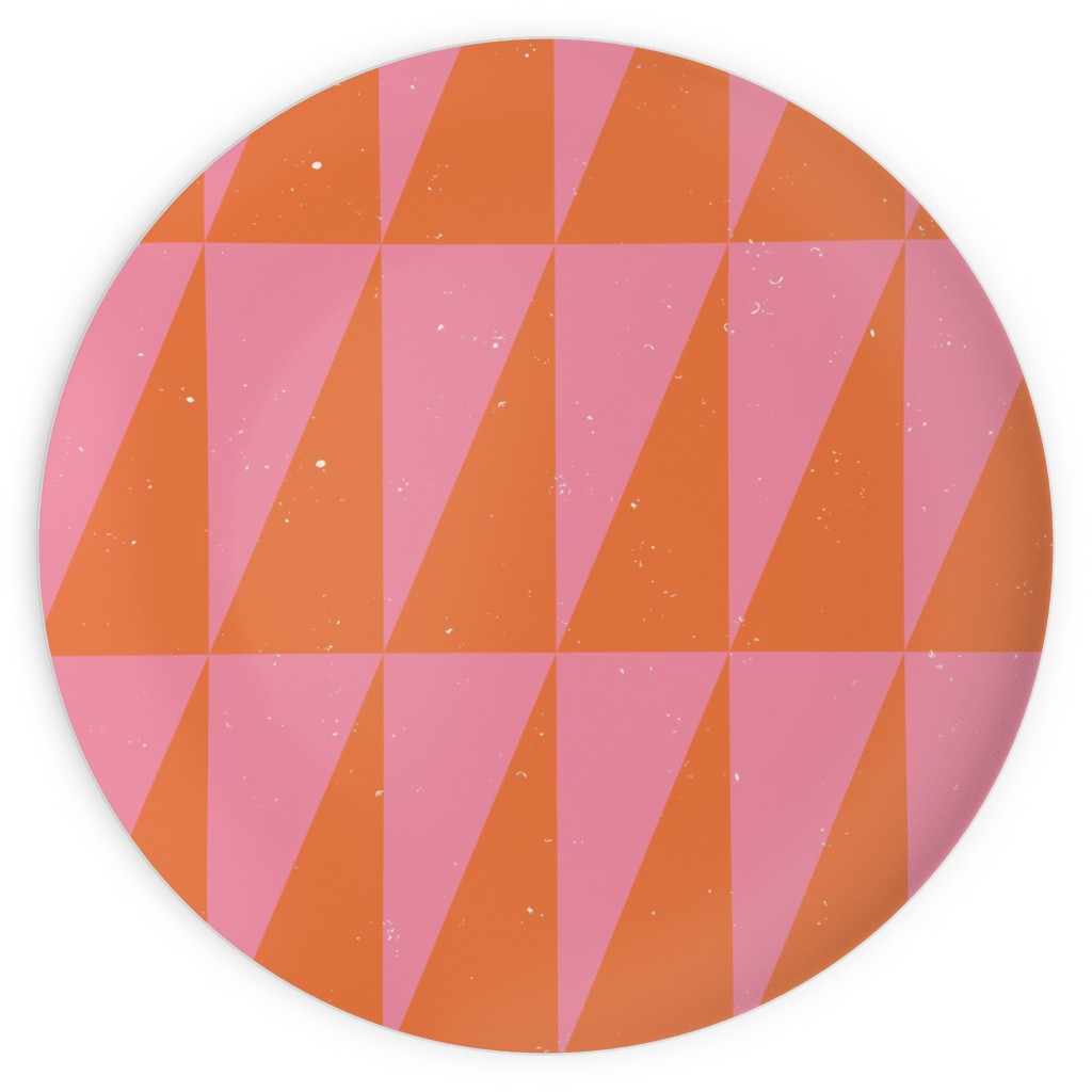 Dual Traingles - Pink Plates, 10x10, Pink