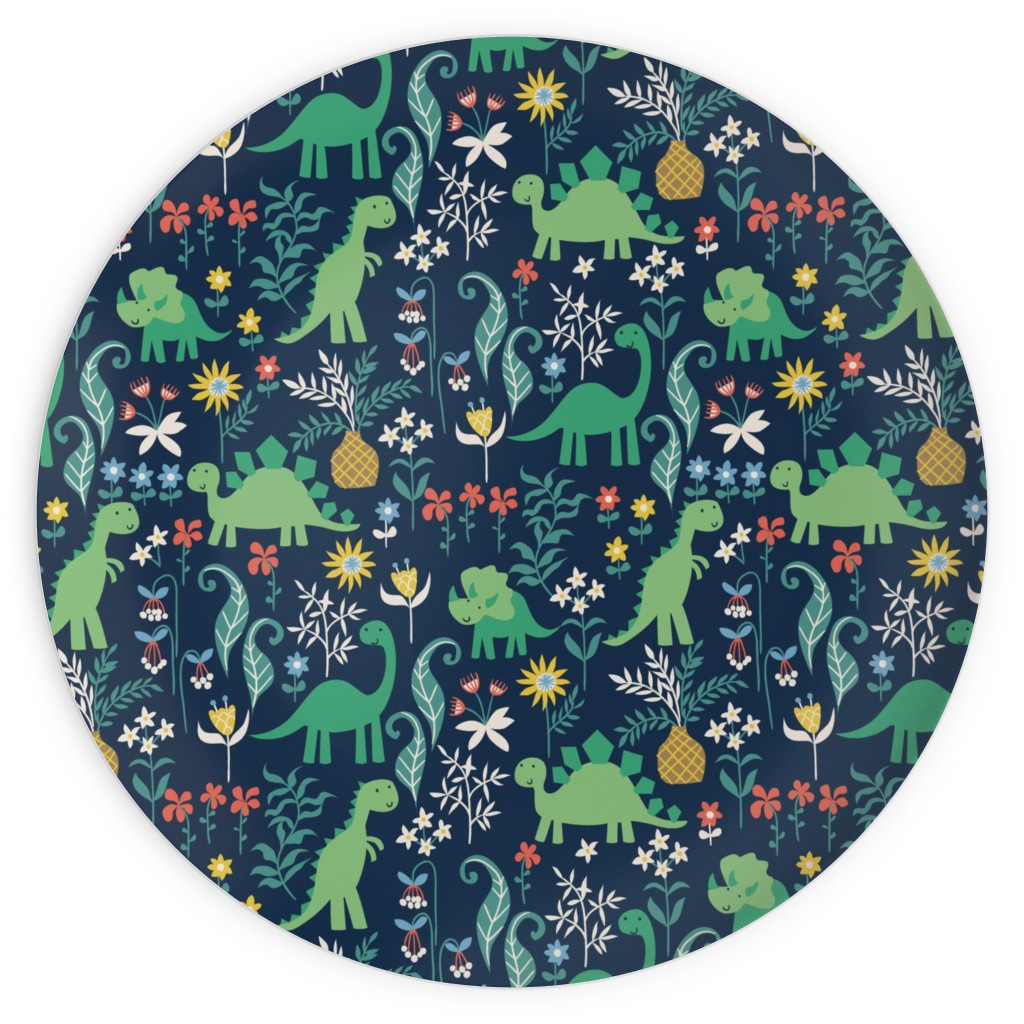 Dino Garden Plates, 10x10, Multicolor