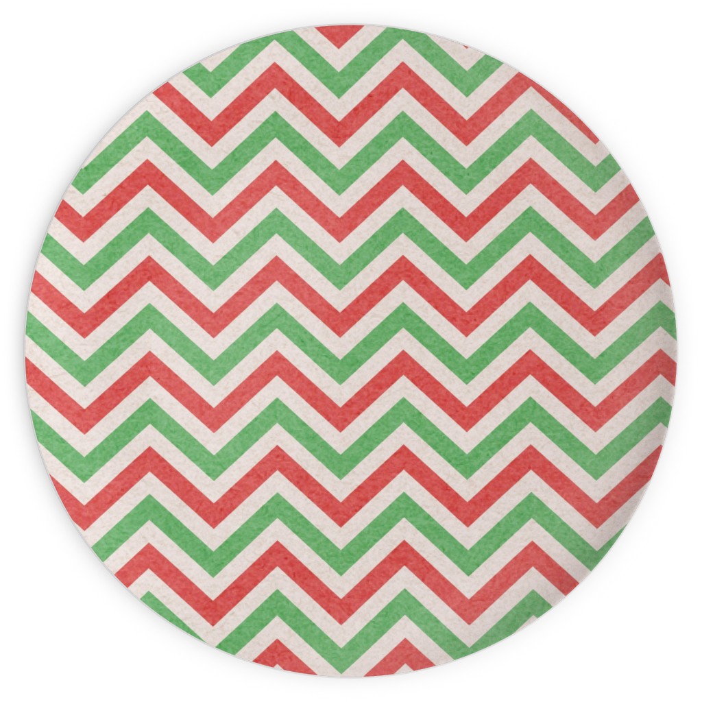 Mottled Holiday Zigzags Plates, 10x10, Multicolor