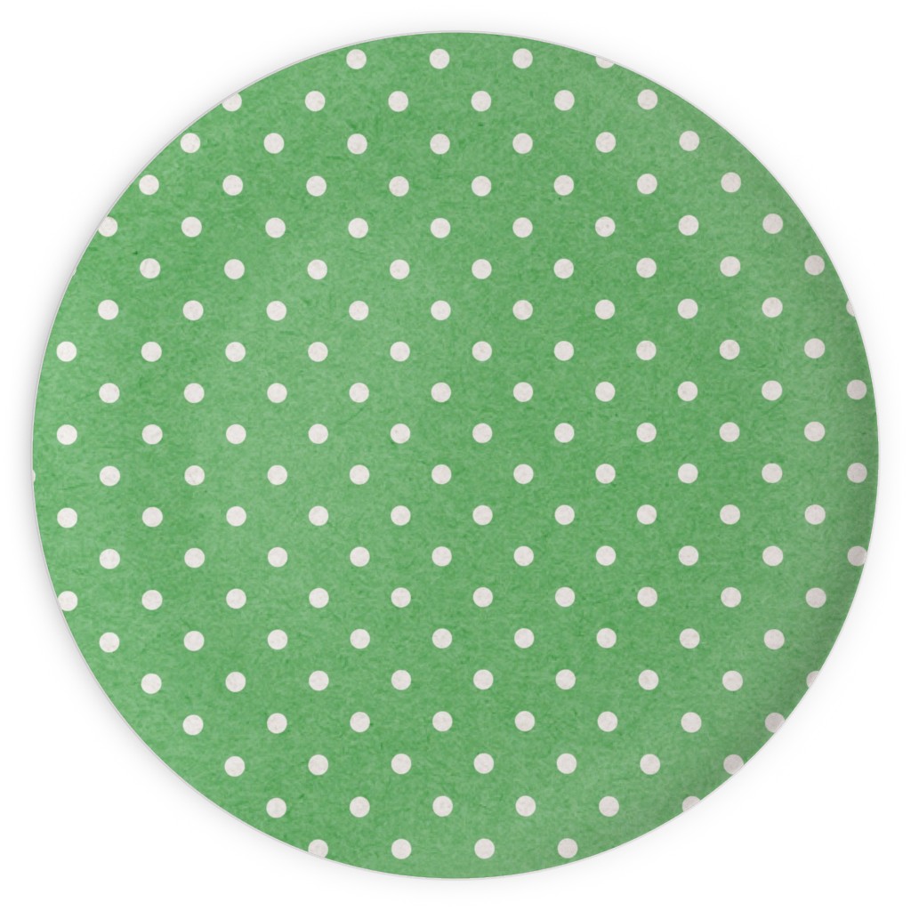 Mottled Xmas Polkadots - Green Plates, 10x10, Green