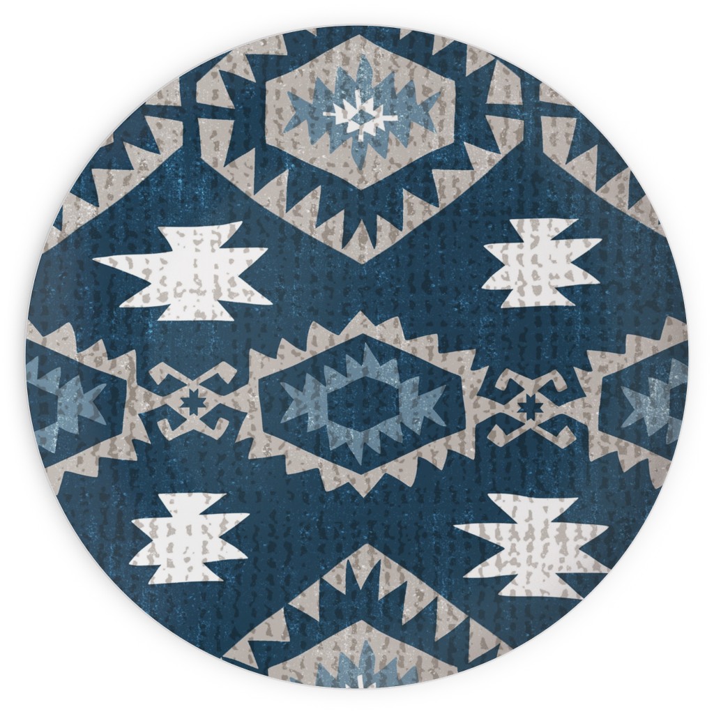 Kilim Me - Blue Plates, 10x10, Blue