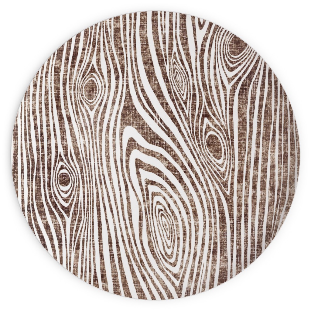 Woodgrain Driftwood Plates, 10x10, Brown
