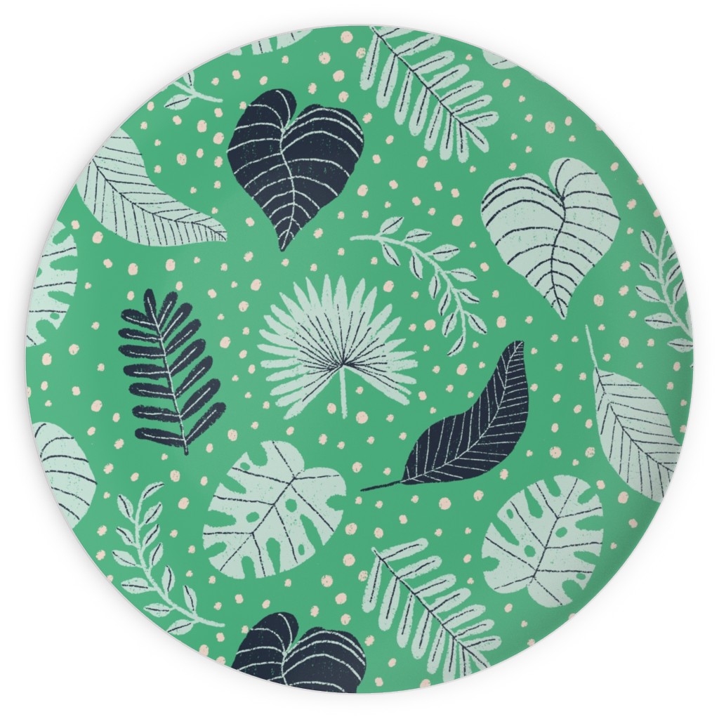 Leafy Jungle - Green Plates, 10x10, Green