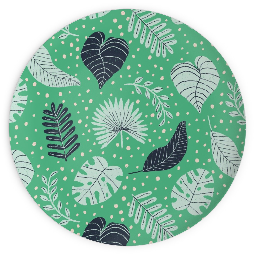 Leafy Jungle - Green Plates, 10x10, Green, Classic Green