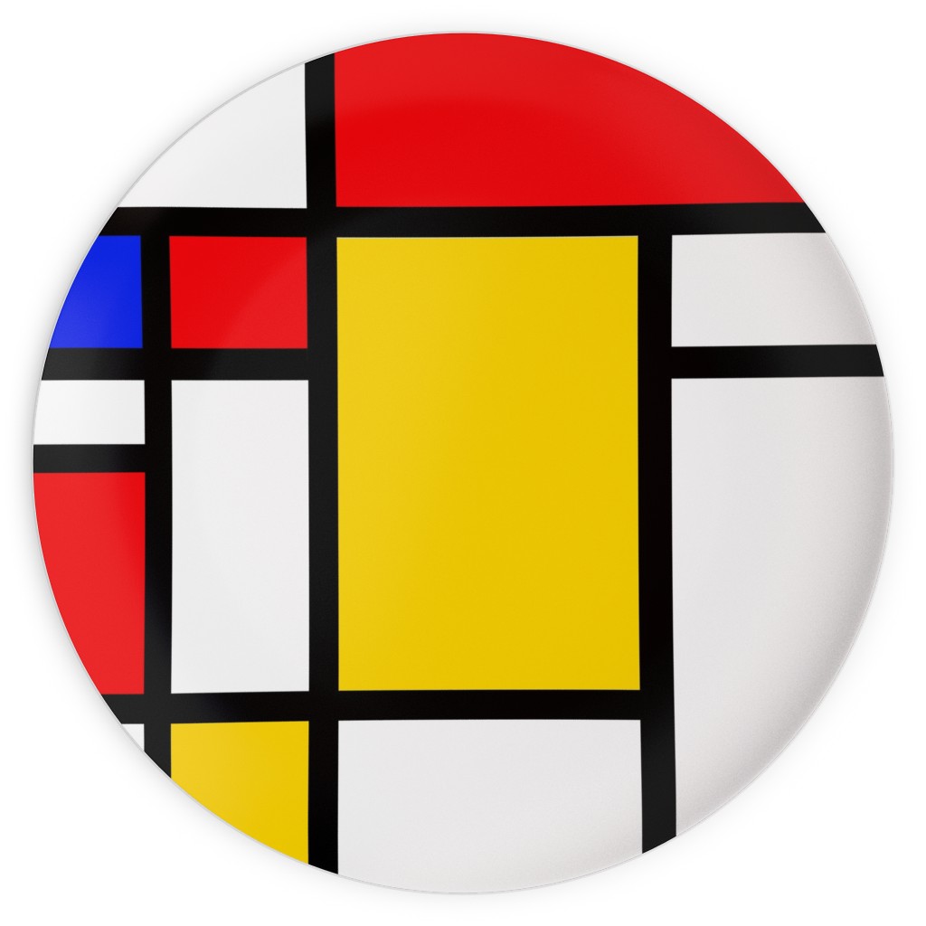 Mondrian Plates, 10x10, Multicolor