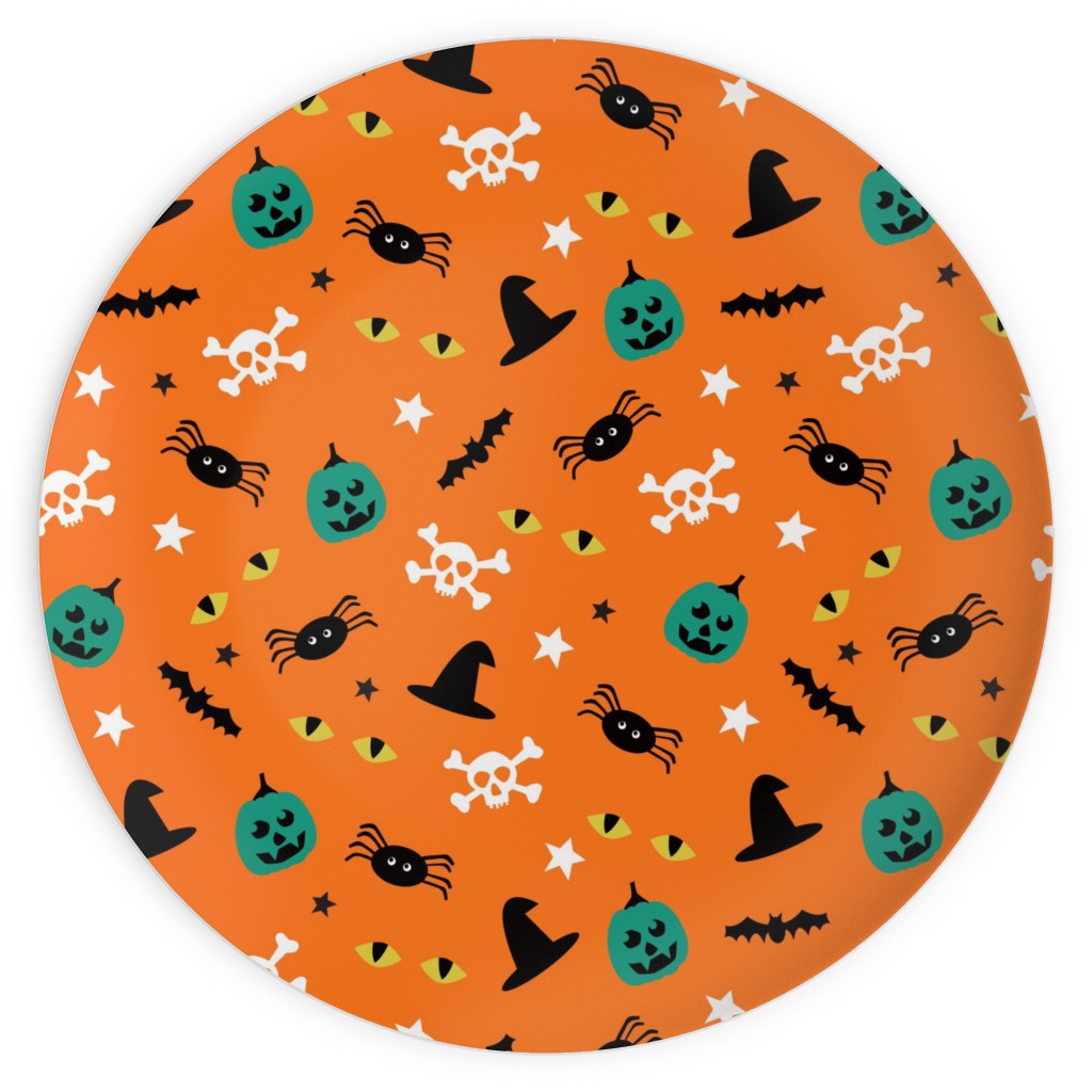 Halloween 2 - Orange Plates, 10x10, Orange