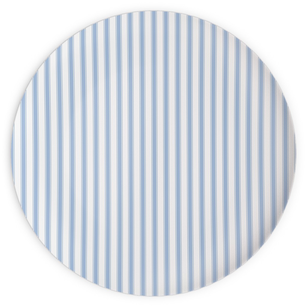 Cedar Lake Cottage Ticking Stripe - Blue Plates, 10x10, Blue
