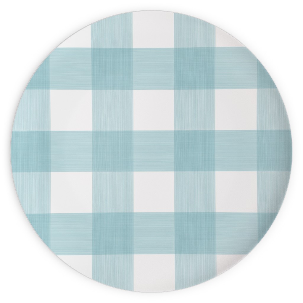 Cross Hatch Plaid Plates, 10x10, Blue