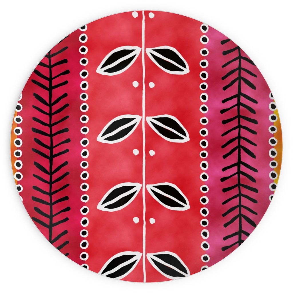 Ribbons Plates, 10x10, Red