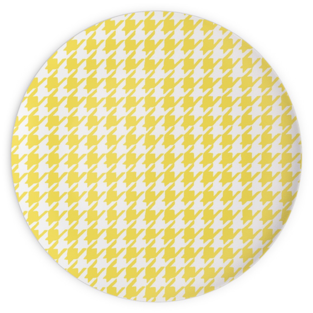 Happy Houndstooth Plates, 10x10, Yellow