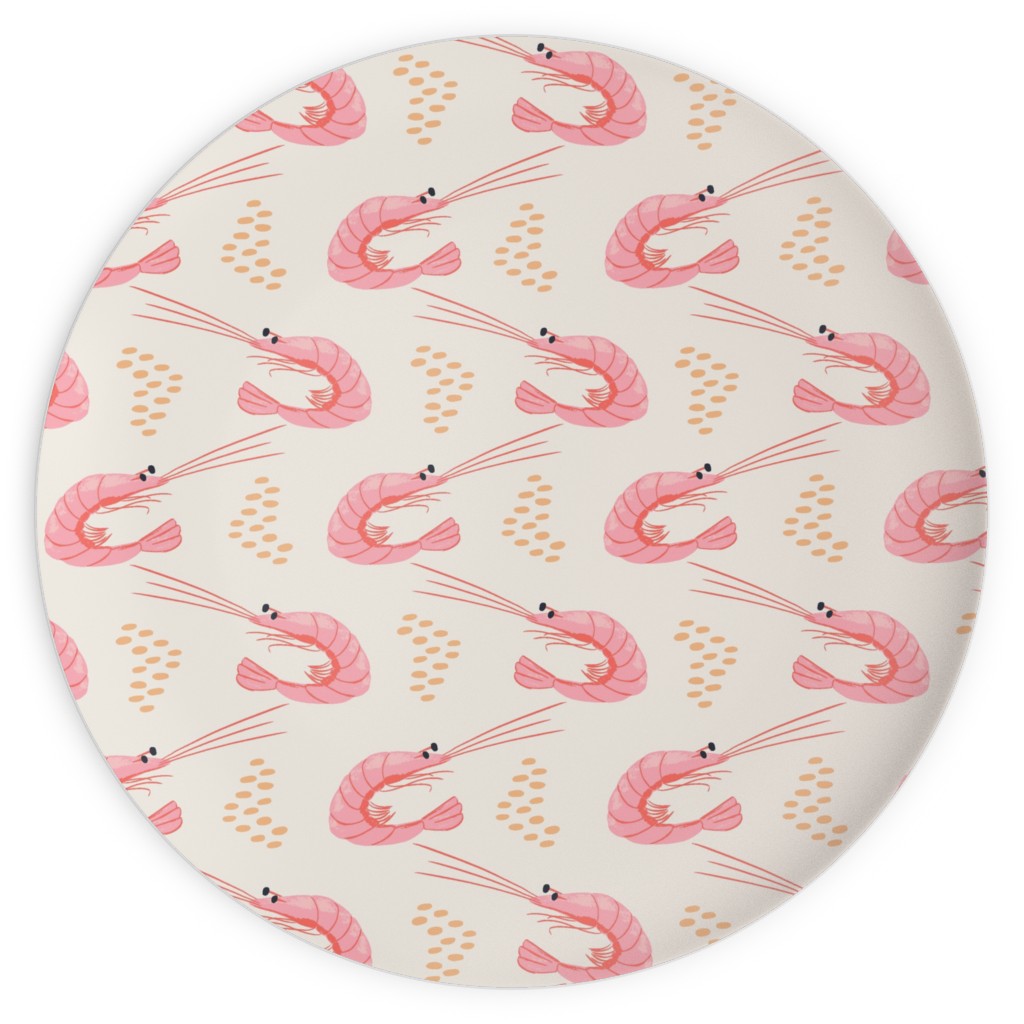 Zigzag Shrimps - Pink Plates, 10x10, Pink